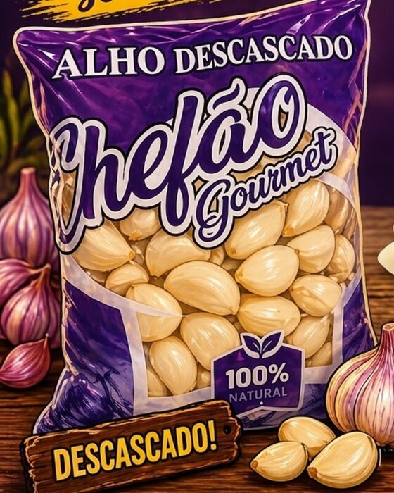 Pacote de alho descascado Chefão Gourmet